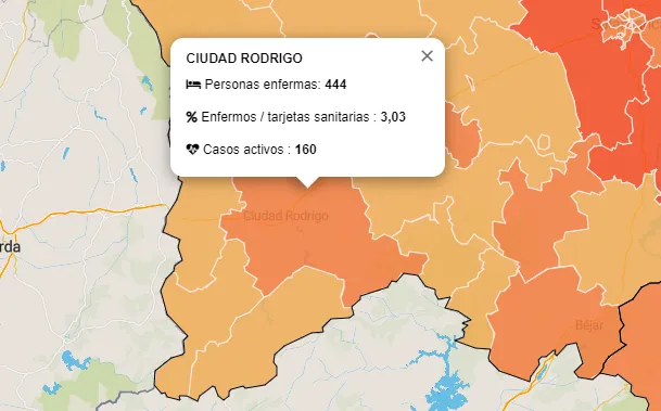 Dos nuevos contagiados en la Zona de Ciudad Rodrigo, que ya alcanza los 444 casos  