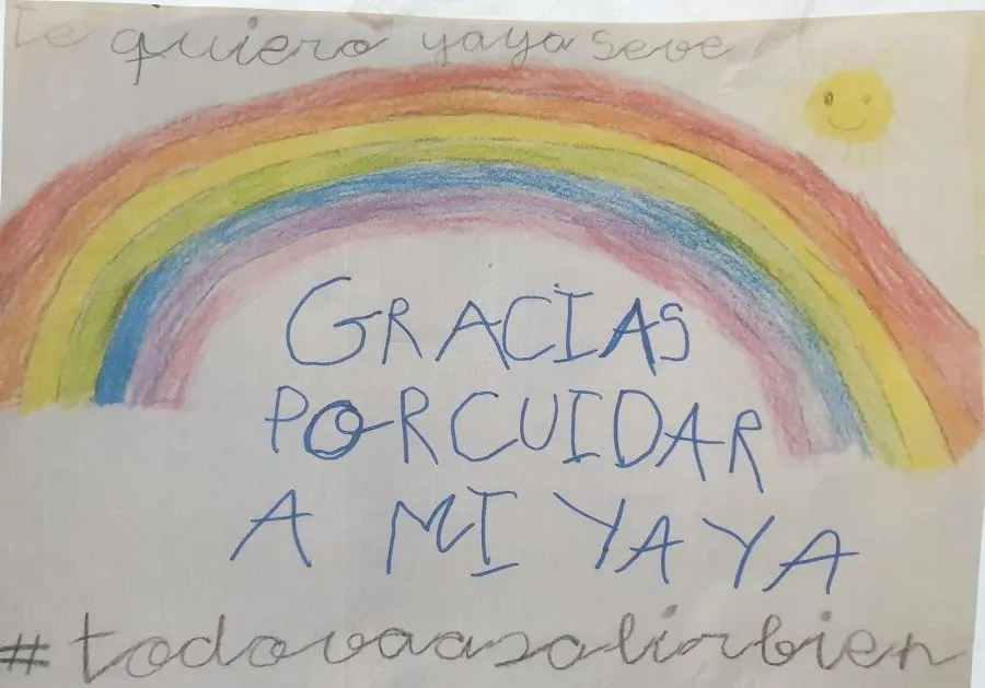 Dibujo enviado por el nieto de una residente