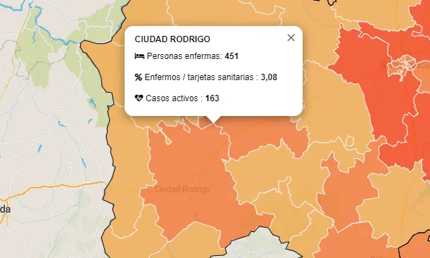 Primer martes sin repunte de casos en la Zona de Ciudad Rodrigo desde que se ofrecen datos  