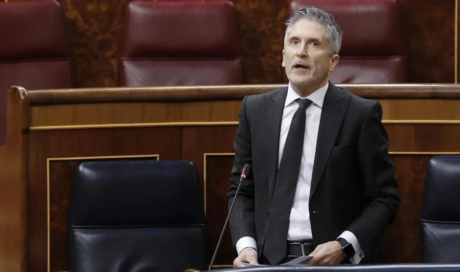 El ministro del Interior, Fernando Grande Marlaska, en la sesión de Control al Ejecutivo en el Congreso, en Madrid. Foto Pool