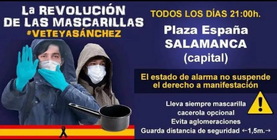 Convocatoria anónima de manifestaciones diarias contra el Gobierno en Salamanca