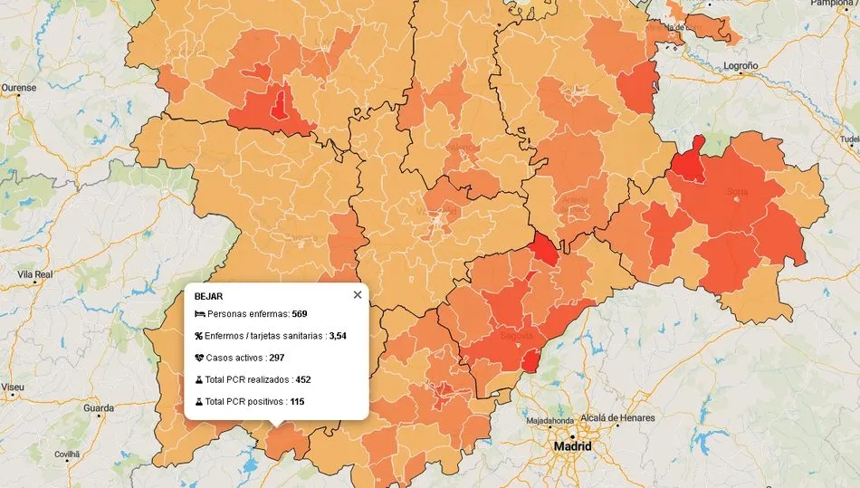 Datos oficiales de la Junta de Castilla y León