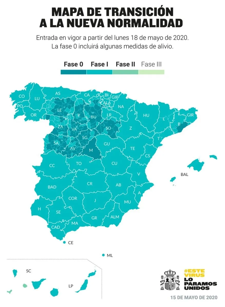 Foto 2 - As&iacute; queda el mapa de la desescalada: los territorios que pasan a la Fase 1&nbsp;