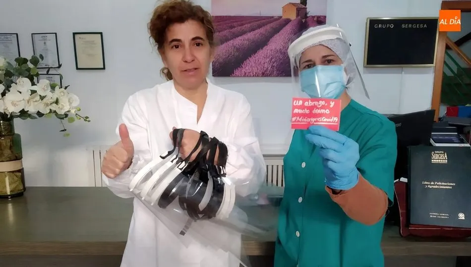 Recepción de las pantallas protectoras en la Residencia San Miguel