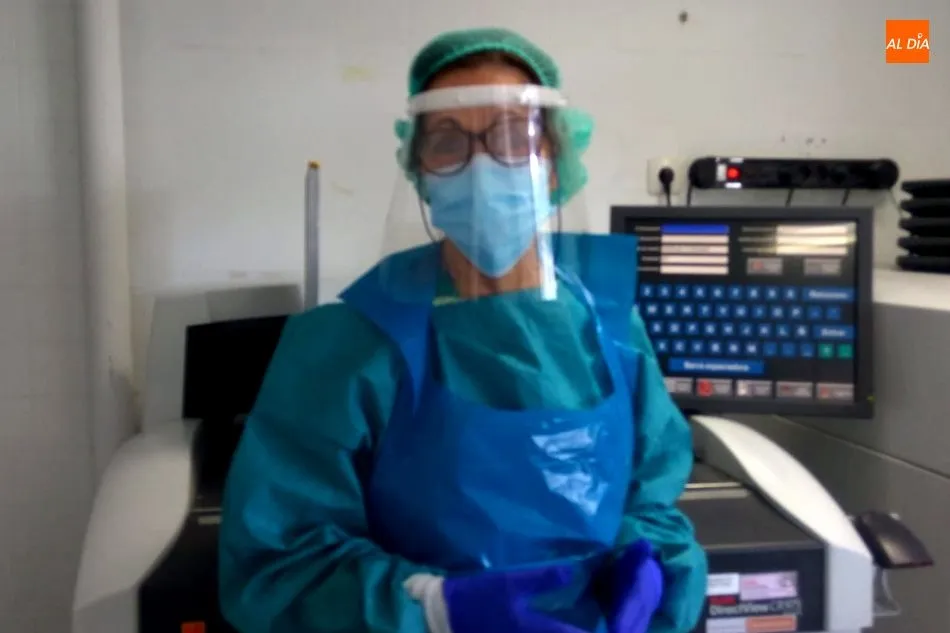 Máscaras mirobrigenses en el hospital bejarano