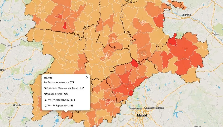 Datos oficiales de la Junta de Castilla y León