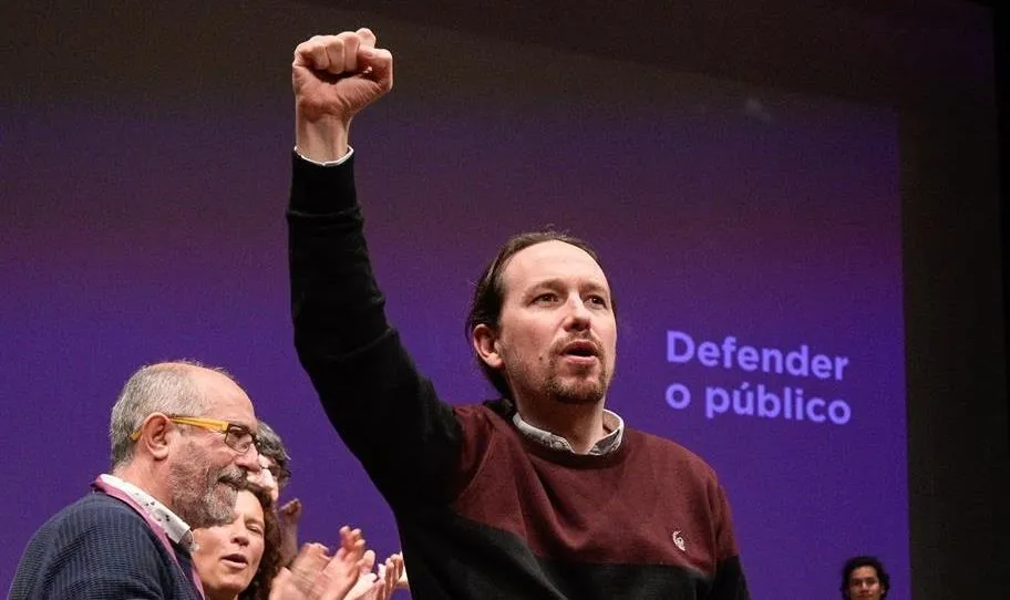 El secretario general de Podemos, Pablo Iglesias, durante un acto de Galicia en Común en A Coruña en febrero. Foto de M. Dylan - EP
