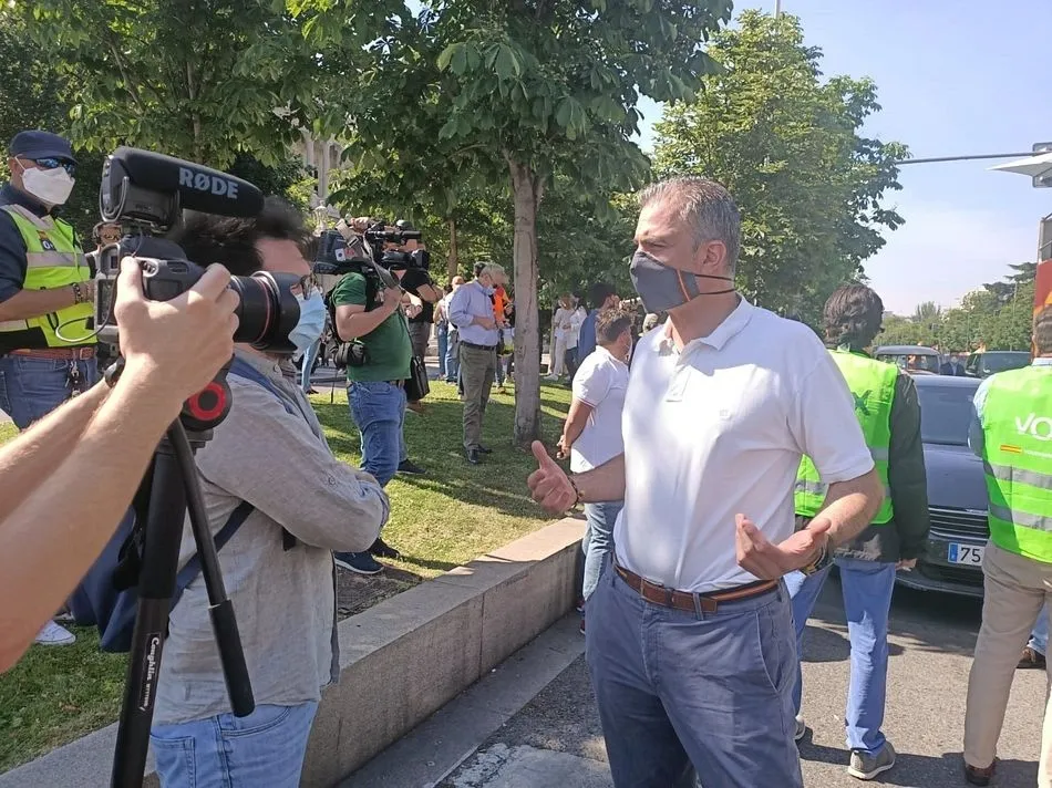El secretario general de Vox, Javier Ortega Smith, en la manifestación convocada en Madrid - EUROPA PRESS