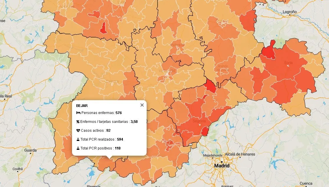 Datos oficiales de la Junta de Castilla y León