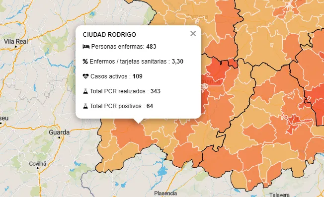 La Zona de Ciudad Rodrigo registra 2 nuevos positivos en coronavirus por PCR  
