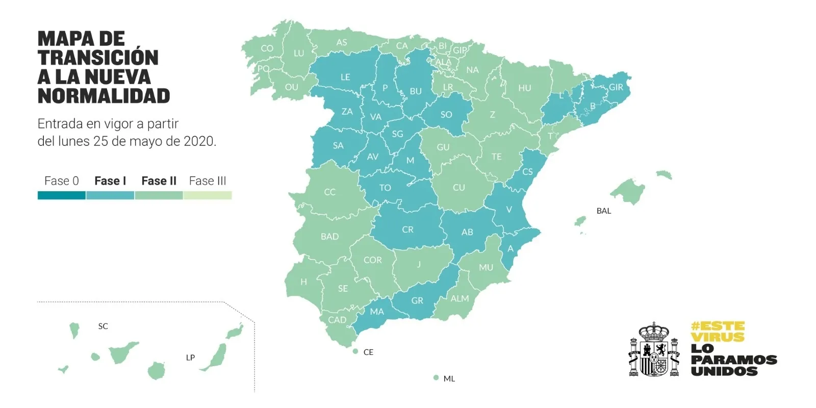 Mapa de la desescalada en toda España - Ministerio de Sanidad