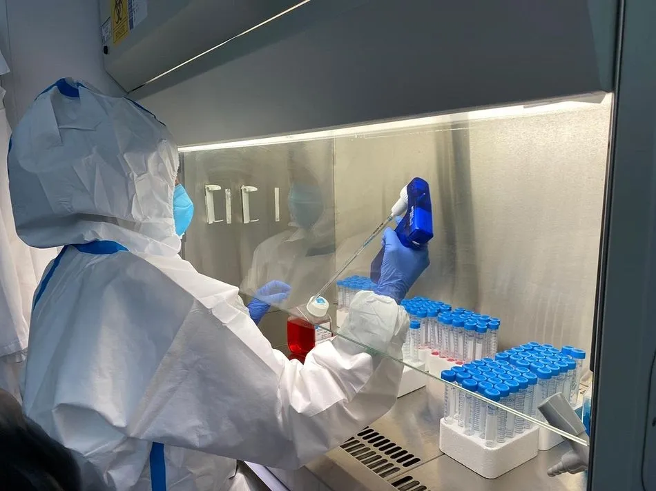 Una de las investigadoras del Laboratorio del ITACyL elaborando uno de los kits para pruebas PCR. - ITACYL