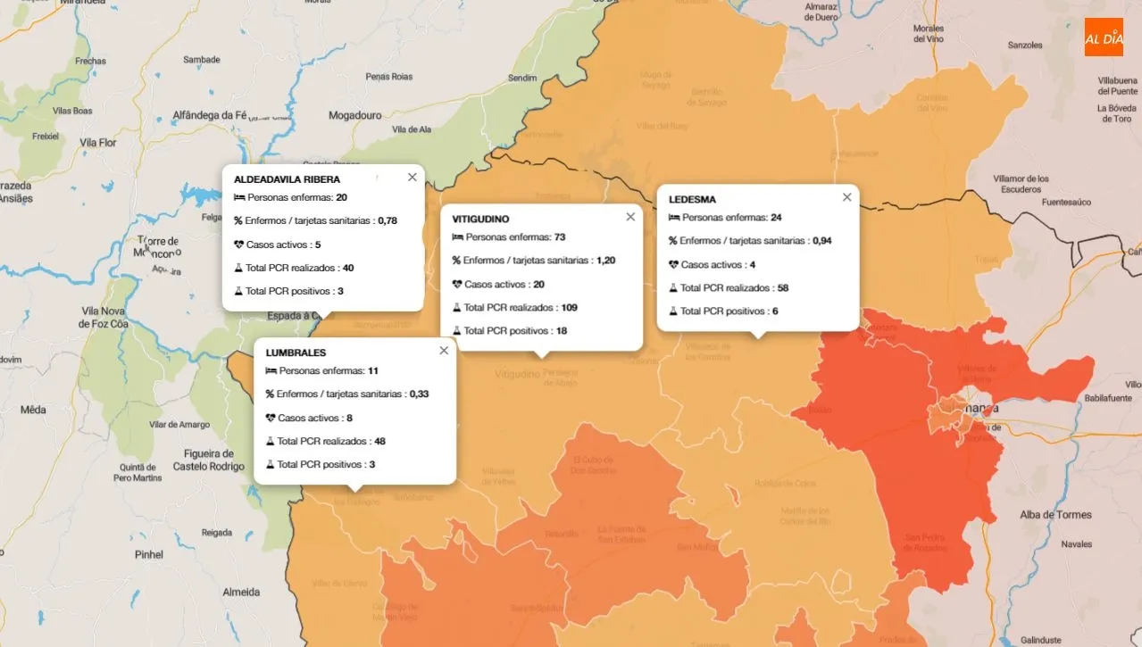 La ZSB de Vitigudino baja de 25 a 20 casos activos / INFOGRAFÍA: JCyL
