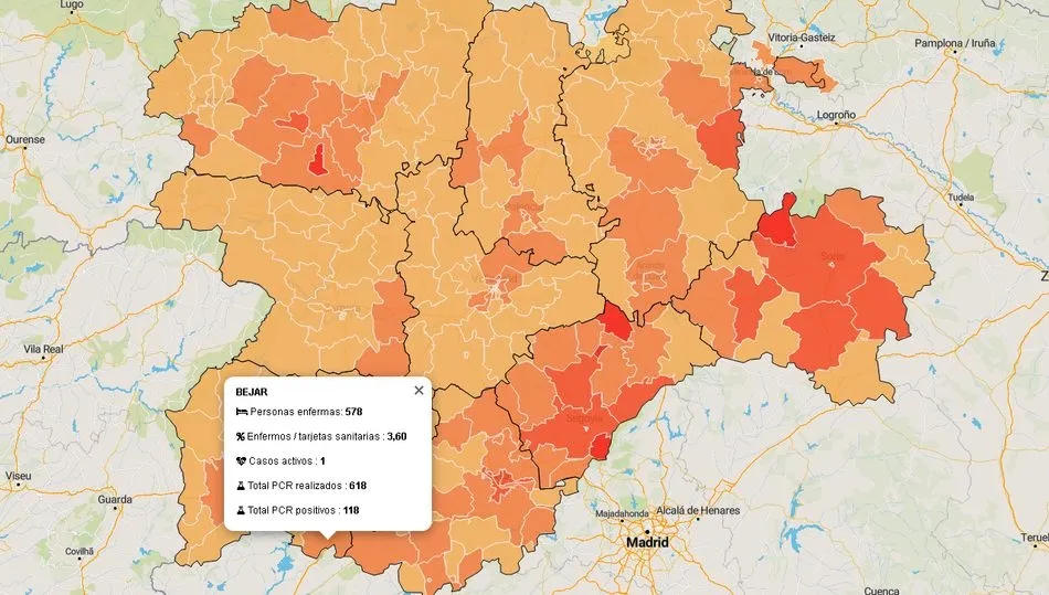 Datos Oficiales facilitados por la Junta de Castilla y León