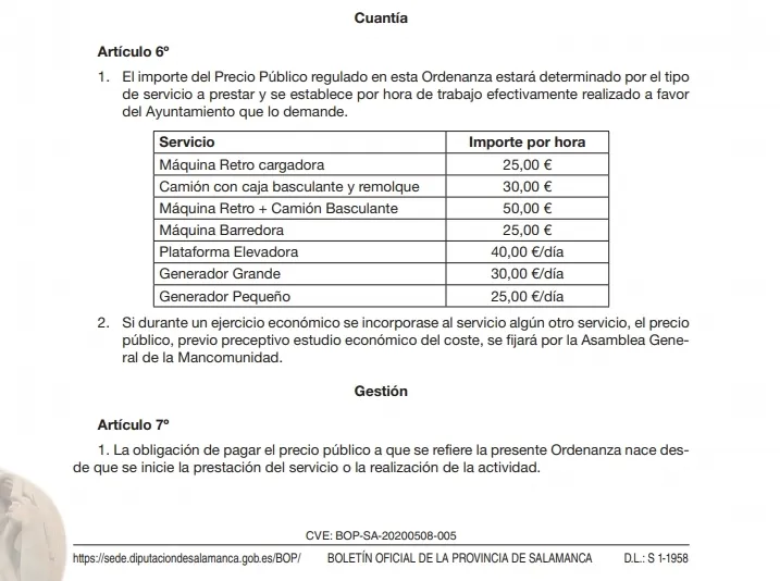 Foto 2 - La Mancomunidad &ldquo;Zona de Cantalapiedra y Las Villas&rdquo; modifica la ordenanza reguladora de precio ...