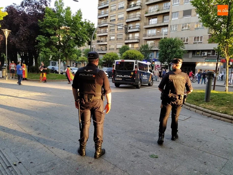 Presencia policial en la Plaza de España