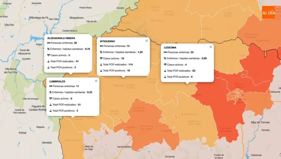 Las ZBS de Vitigudino y Ledesma registrbana sendos enfermos por Covid-19, aunque por el momento no han sido conformados con PCR