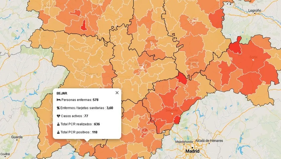 Datos oficiales de la Junta de Castilla y León