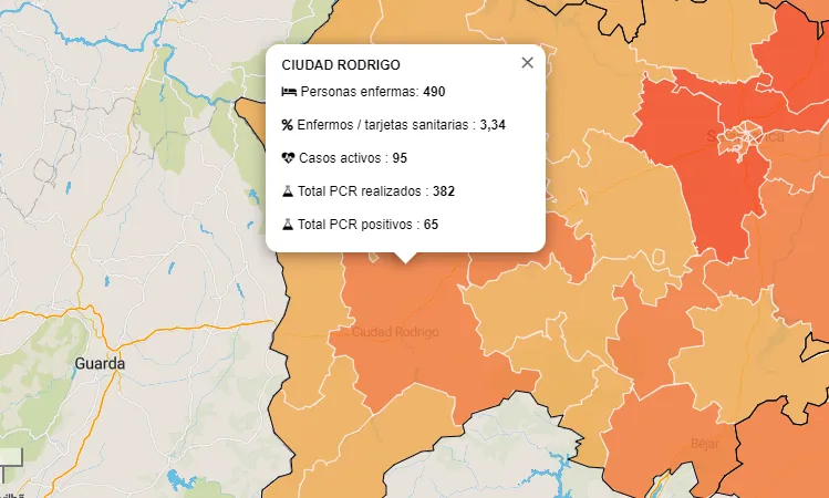 La cifra de casos activos en la Zona Básica de Ciudad Rodrigo baja de 100  