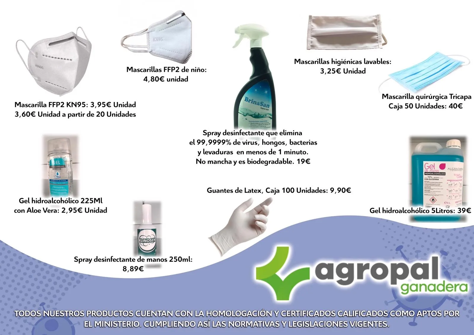 Agropal Ganadera oferta una amplia gama de productos para hacer frente al COVID-19