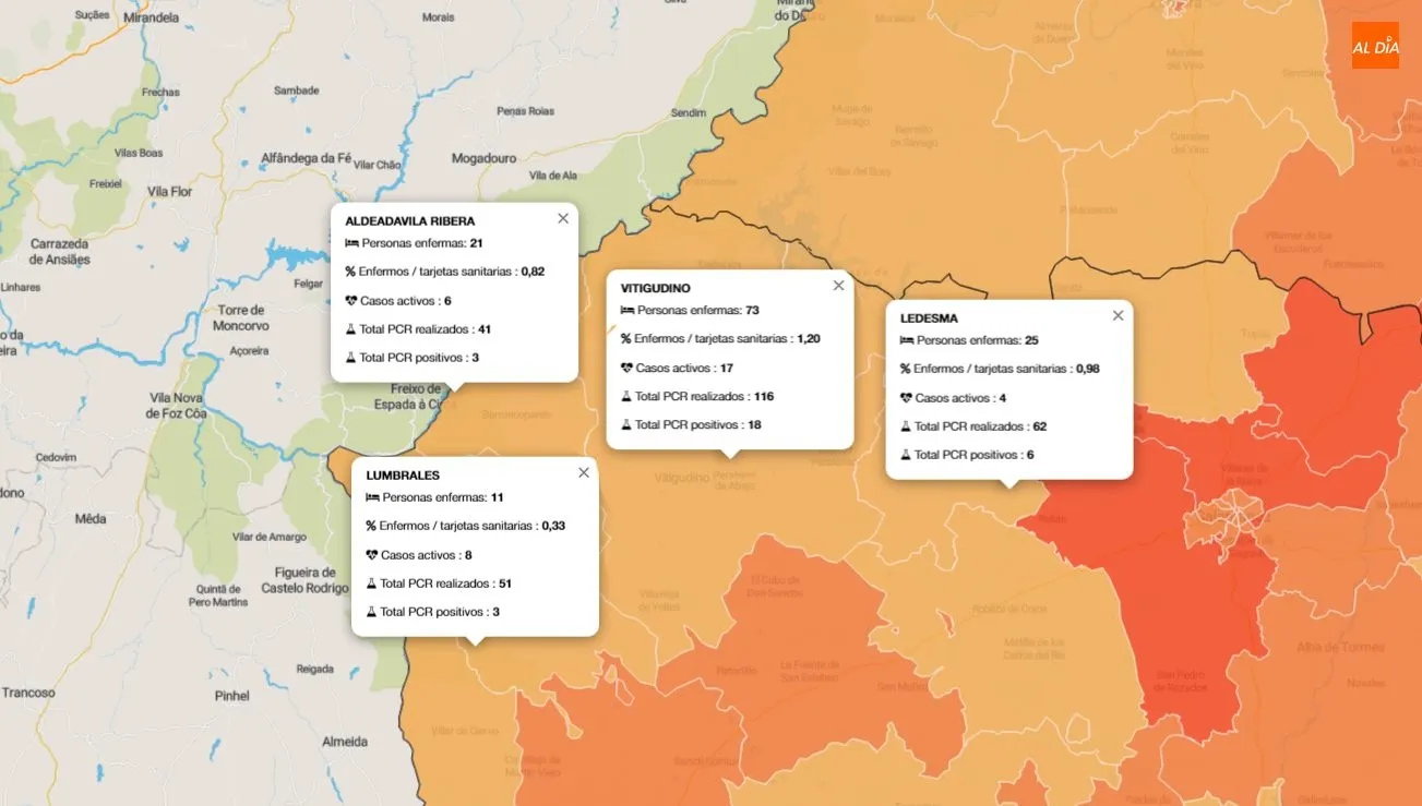 El nuevo caso detectado en la ZBS de Aldeadávila aún no ha sido detectado con PCR / INFOGRAFÍA: JCyL