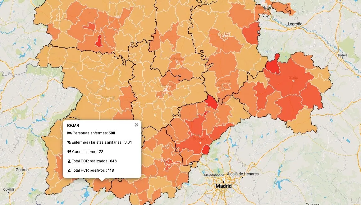 Datos oficiales de la Junta de Castilla y León