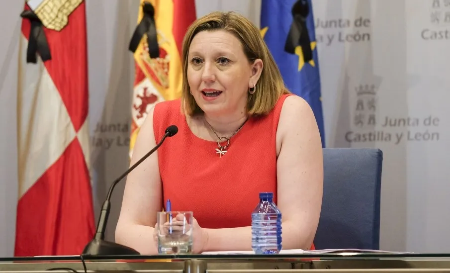 La consejera de Familia e Igualdad de Oportunidades de Castilla y León, Isabel Blanco, en la rueda de prensa de este viernes