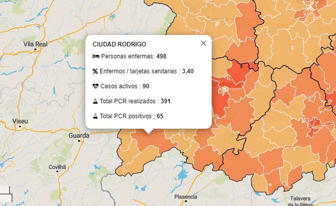 Tres personas enfermas más en la Zona de Ciudad Rodrigo, principal novedad en los datos sabatinos  