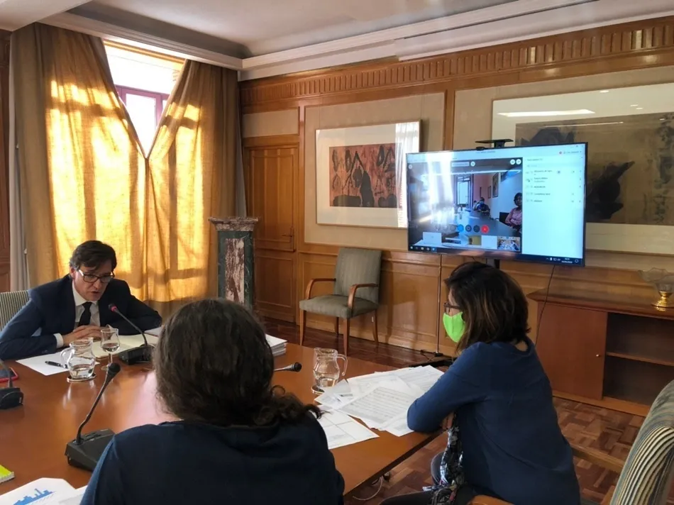 El ministro de Sanidad, Salvador Illa, se reúne con consejeros de CCAA para estudiar la desescalada. Foto: EP
