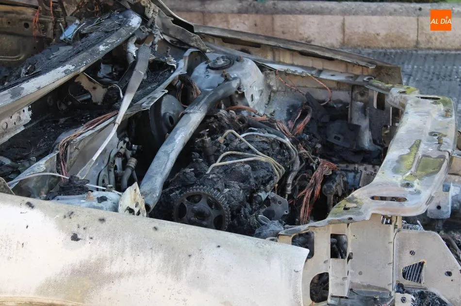 Foto 2 - Un hombre sale ileso tras incendiarse su veh&iacute;culo en Alba de Tormes