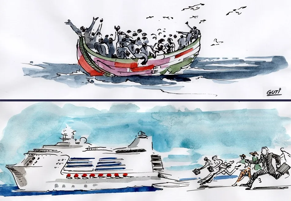 Los que van entrando por los que van saliendo