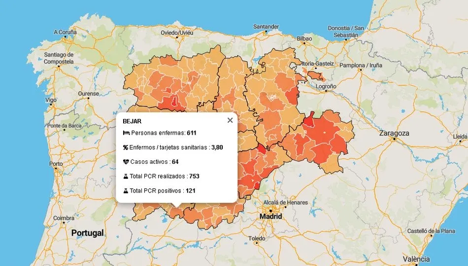 Datos oficiales facilitados por la Junta de Castilla y León