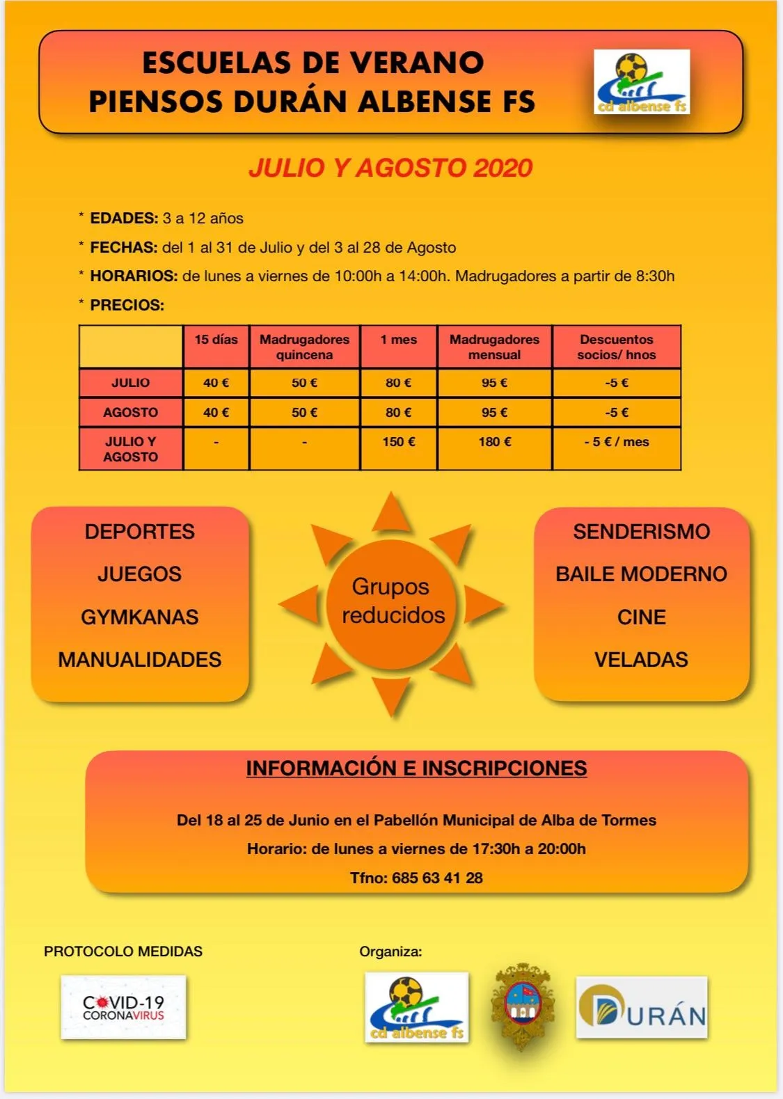 Foto 2 - El Piensos Dur&aacute;n Albense presenta sus &lsquo;Escuelas de Verano&rsquo; adaptadas a la Covid-19