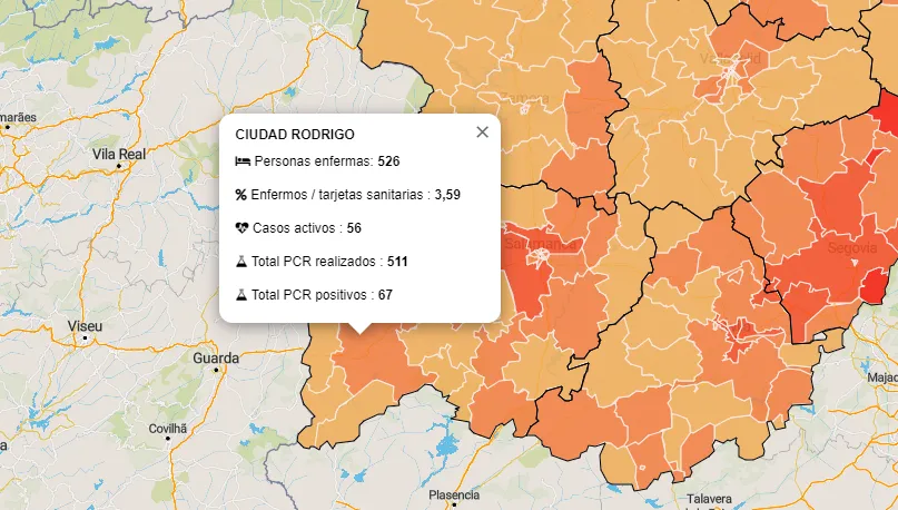 El número de casos activos en la comarca de Ciudad Rodrigo baja de 100  