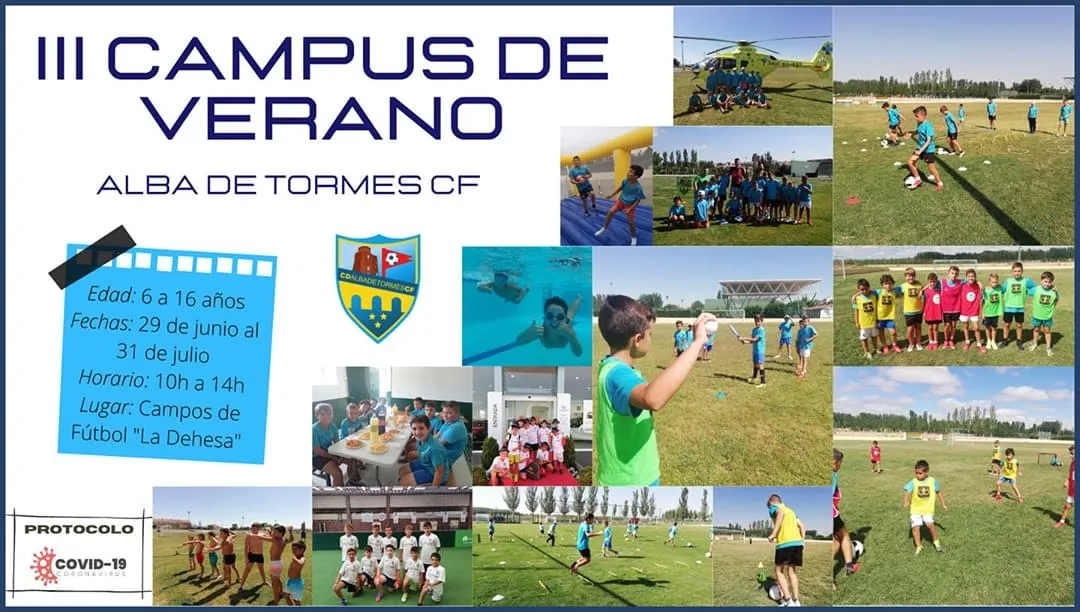 Cartel promocional del III Campus de Verano Alba de Tormes CF