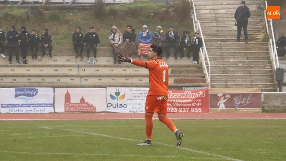 Brais Pereiro, en un partido con Unionistas