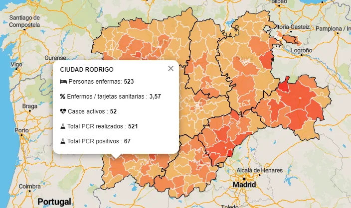 Desciende en cuatro el número de casos activos en la Zona Básica de Ciudad Rodrigo  