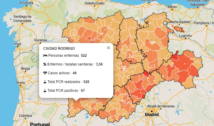 Baja en otras 6 personas el número de casos activos en la Zona Básica de Ciudad Rodrigo  