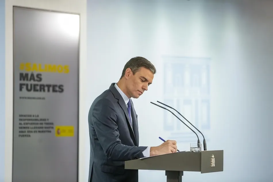 Pedro Sánchez, presidente del Gobierno, en una de sus últimas comparecencia. Foto: EP