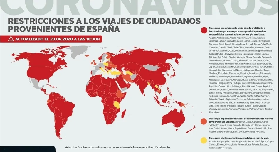 Foto 2 - Un total de 135 pa&iacute;ses siguen prohibiendo la entrada de espa&ntilde;oles o tienen suspendidas las...