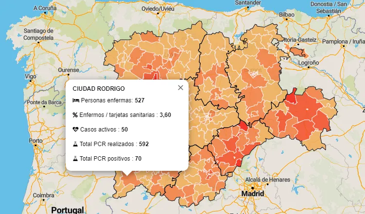 Detectados 3 positivos por PCR en la última semana en la Zona Básica de Ciudad Rodrigo  