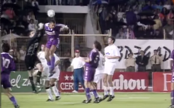 Remate de cabeza de Urzaiz que supuso el 0-2 en Albacete