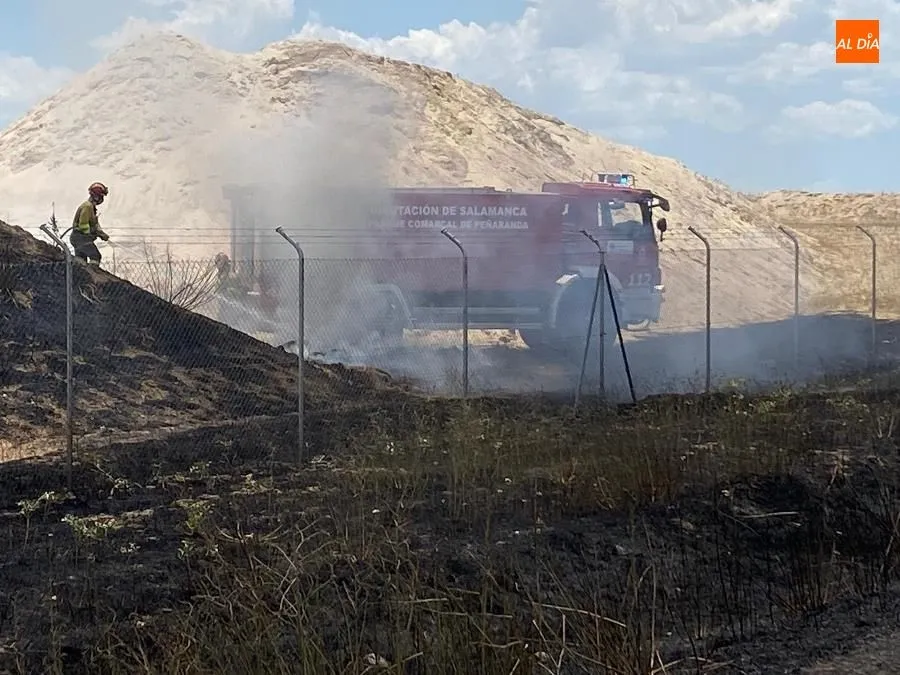 Foto 7 - Un incendio en B&oacute;veda del R&iacute;o Almar llega hasta los m&aacute;rgenes de una mina de cuarzo