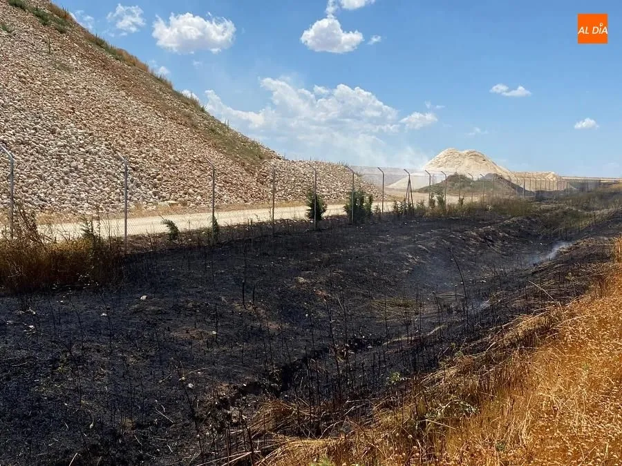 Foto 5 - Un incendio en B&oacute;veda del R&iacute;o Almar llega hasta los m&aacute;rgenes de una mina de cuarzo