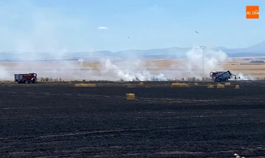 Foto 5 - Alarma en Pe&ntilde;aranda por un aparatoso incendio junto a la carretera de Macotera