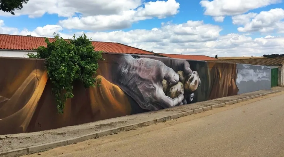Mural realizado por el artista salmantino Daniel Martín en la pedanía de Tirados de la Vega. Foto: Ayuntamiento Vega de Tirados