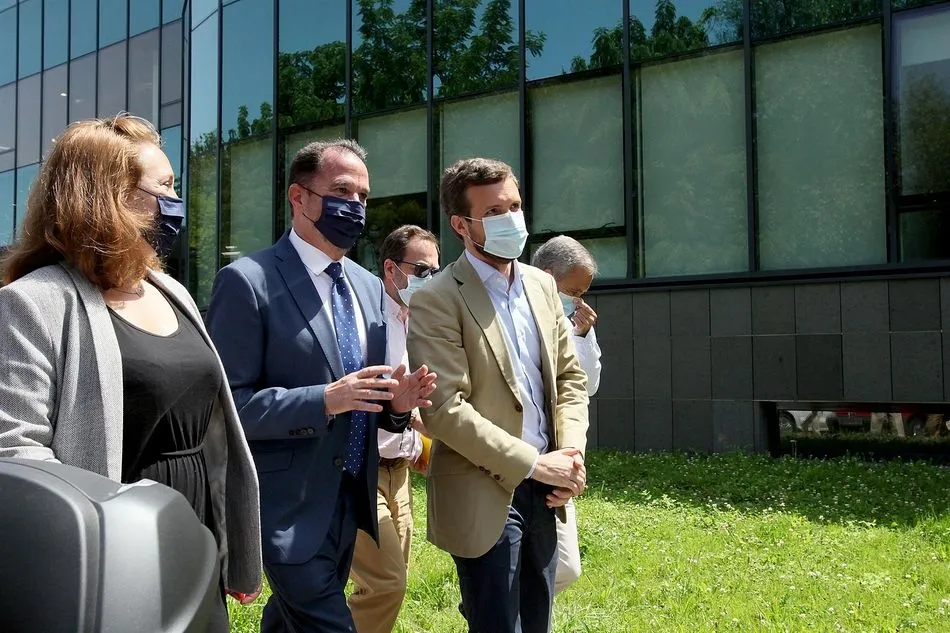 El presidente del PP, Pablo Casado, en un acto electoral en San Sebastián - Nagore Iraola - Europa Press