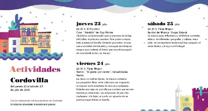 Cine, teatro y música animarán las noches del último fin de semana de julio en Cordovilla  