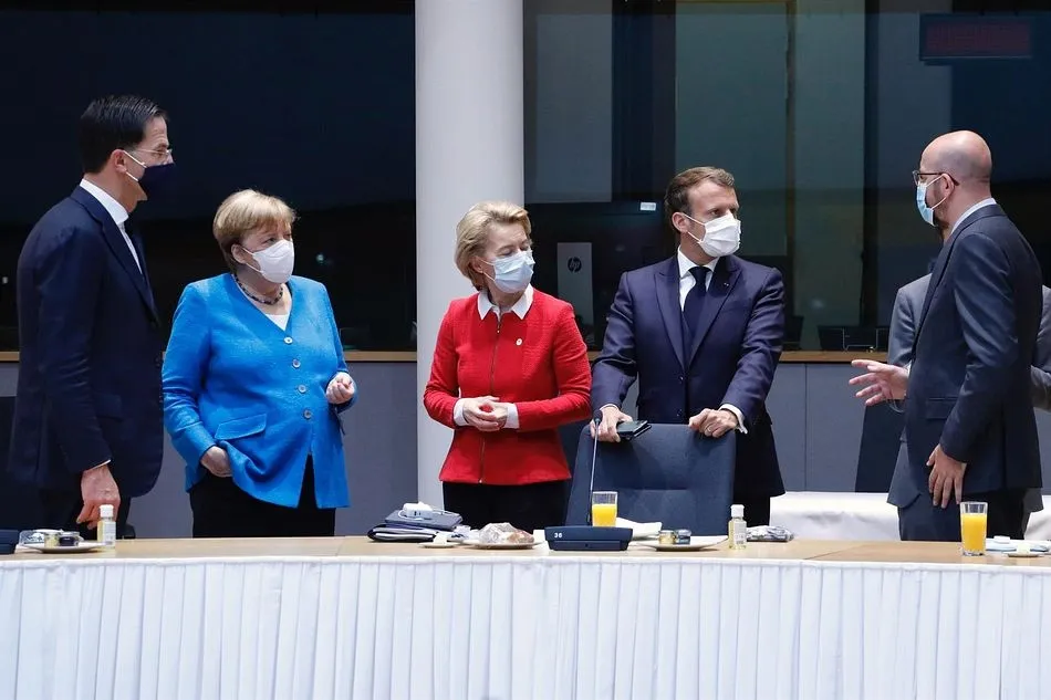 Rutte, Merkel, Von der Leyen, Macron y Michel en Bruselas - Dario Pignatelli/European Counci / DPA BRUSELAS, 19 Jul. (EUROPA PRESS) -