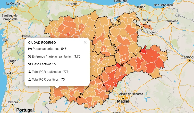 Reportado otro positivo ‘antiguo’ de coronavirus en la Zona Básica de Ciudad Rodrigo  